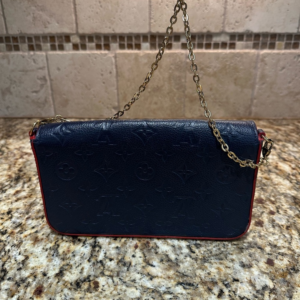 Louis Vuitton Felicie Pochette Navy Blue/Red - Picture 6 of 6